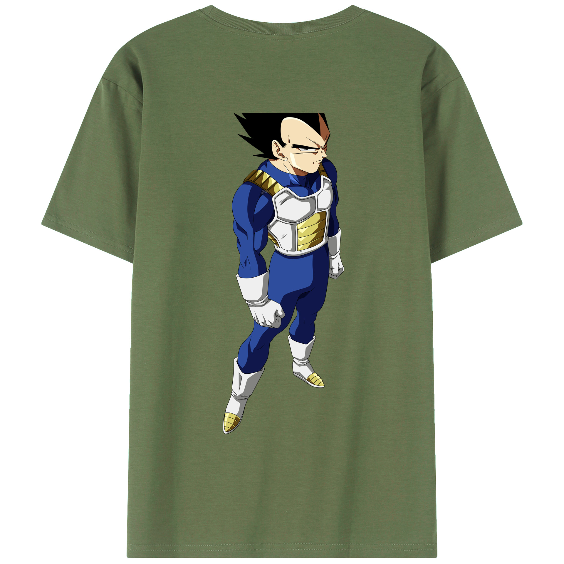 （画像用） ドラゴンボール ベジータ四世（Bejīta Yonsei）DRAGON BALL Vegeta IV 綿100％ メンズ半袖Tシャツ（バックプリント） 通気性